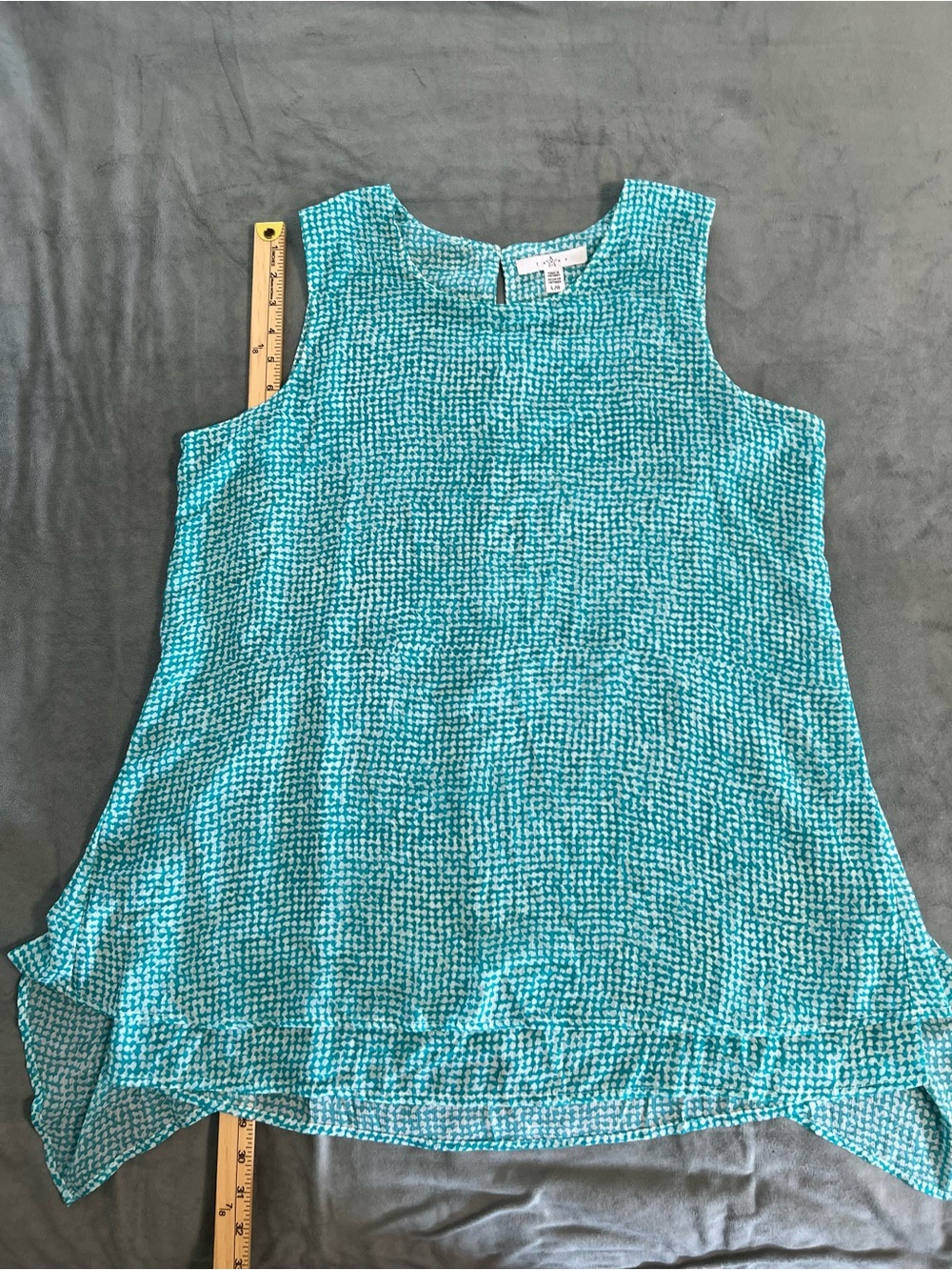 Fever Sleeveless Teal Patterned Women's Top - Lightweight Summer Layer